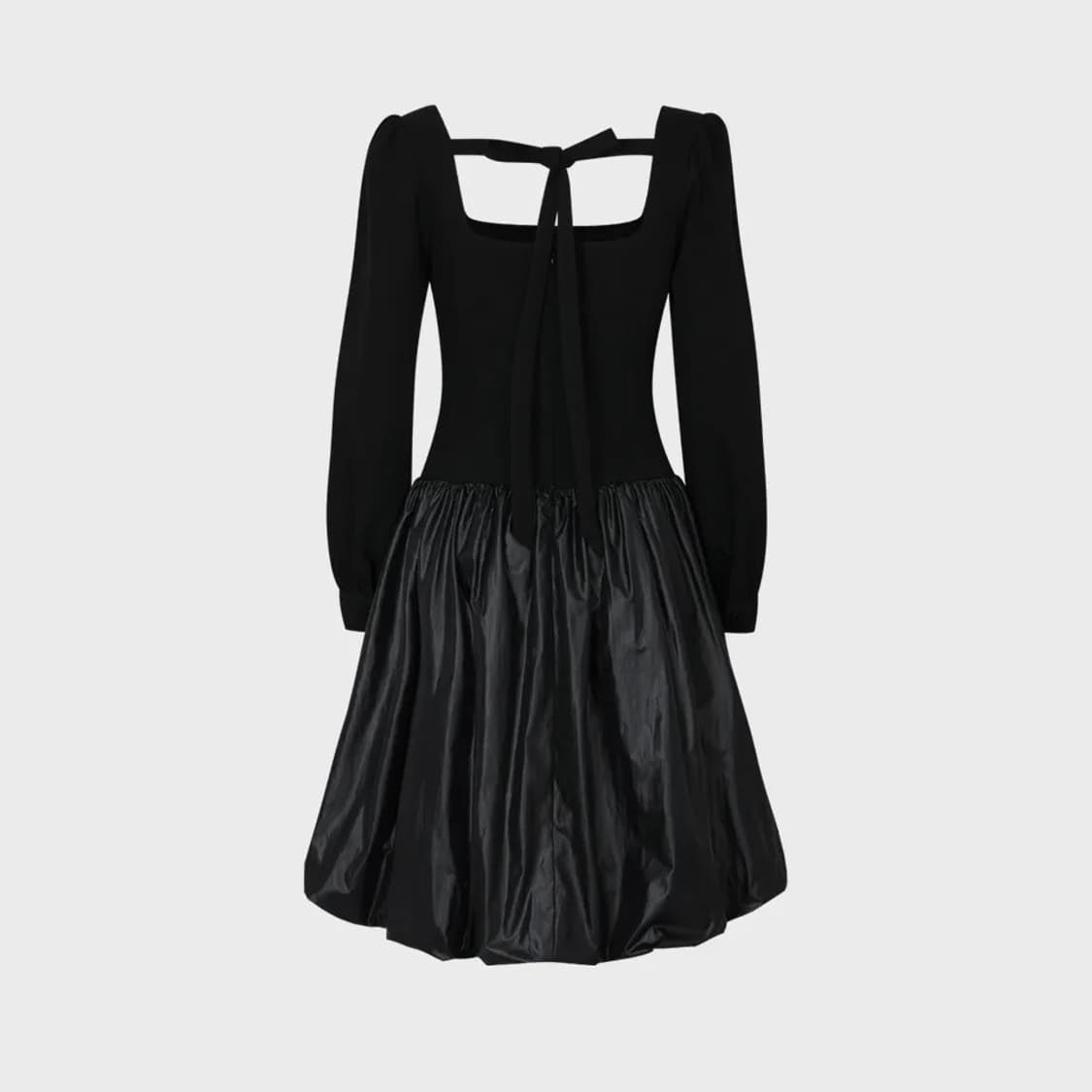 rosy balloon shirring midi dress (black) 상품이미지2