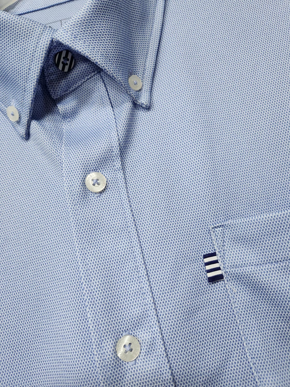 아디다스 골프  기능신축성 블루 반팔 셔츠 100 L 새제품급 상품이미지5