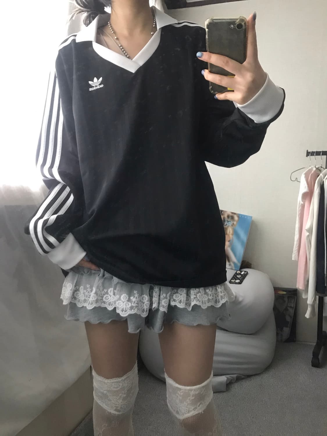 아디다스 블랙 삼선 롱슬리브 상품이미지1