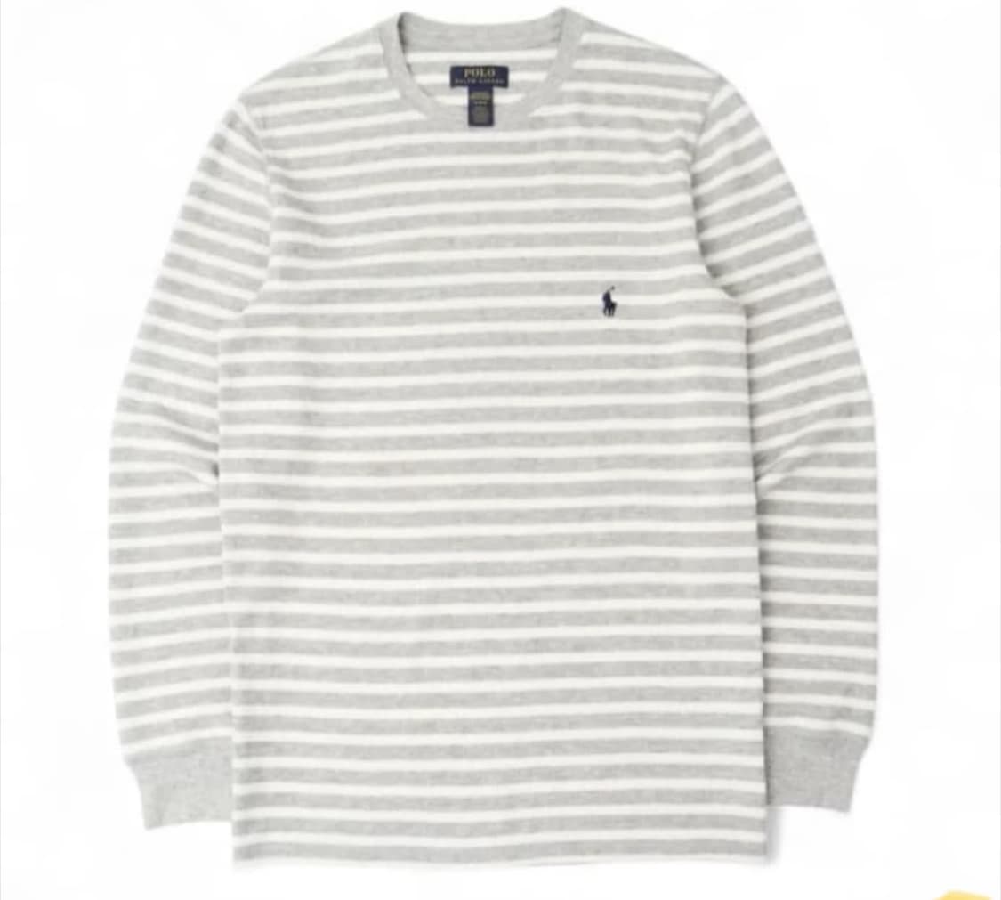 폴로랄프로렌 그레이 스트라이프 엄성현티 M 새상품 상품이미지1