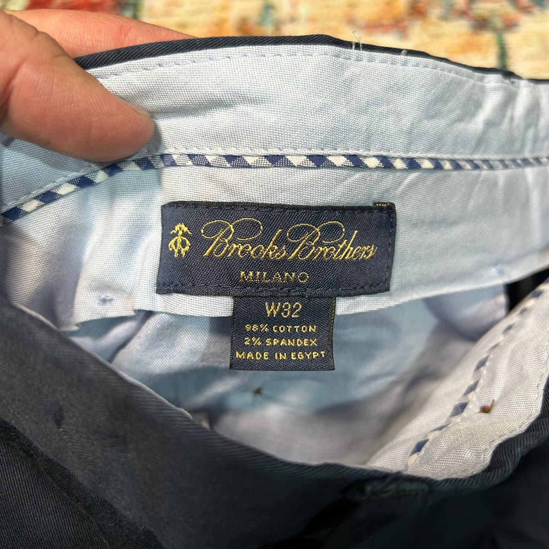 [32] 브룩스 브라더스 테수티 손드리오 밀라노 핏 치노팬츠 네이비 상품이미지4