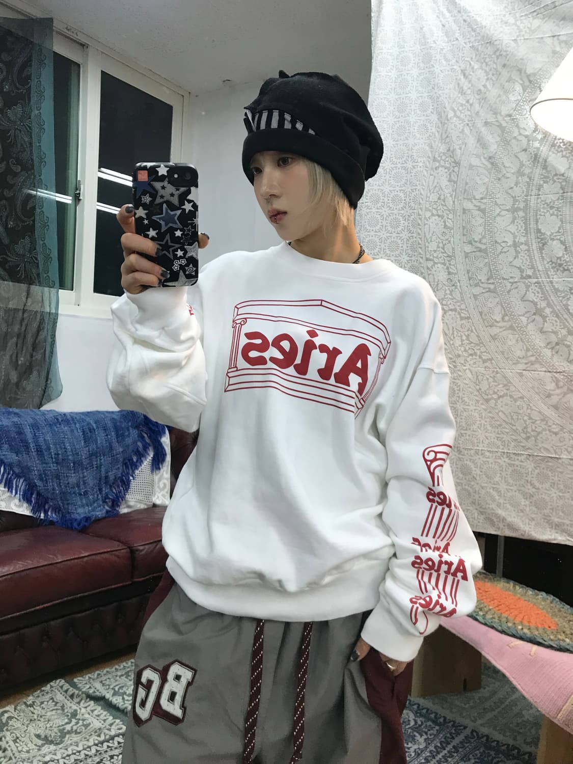 Aries 에리즈 소매 프린팅 맨투맨  상품이미지1