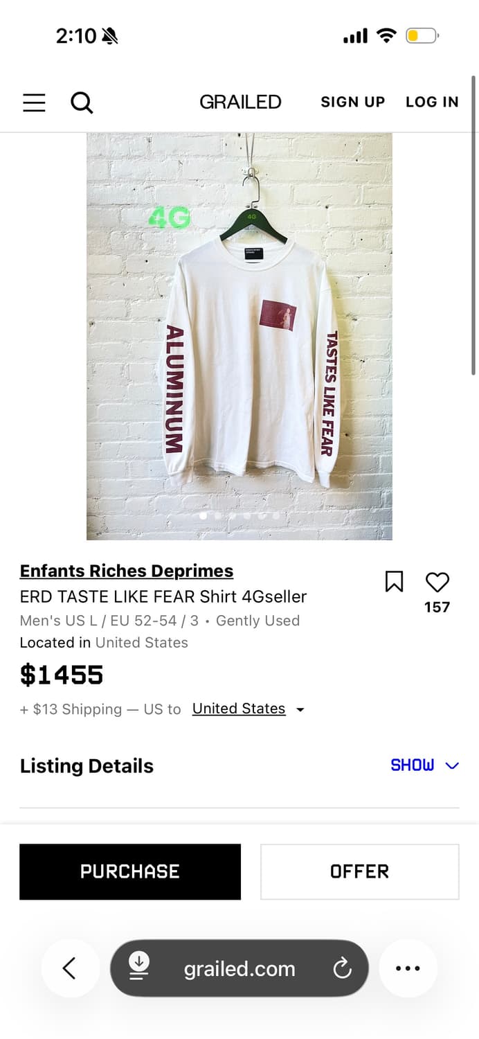 ERD ALUMINUM LONG SLEEVE  M 상품이미지4