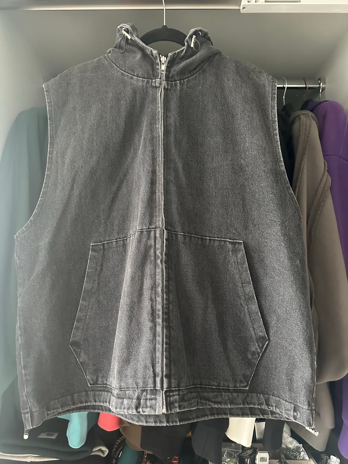 데님 후드 베스트  상품이미지1