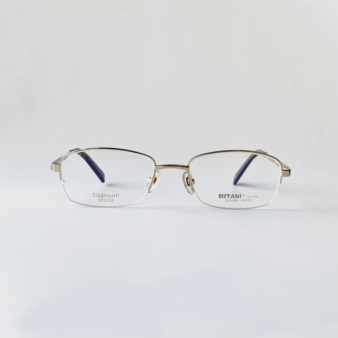 데드스탁 라운드사각 티타늄 골드 반무테 안경  333 상품이미지1