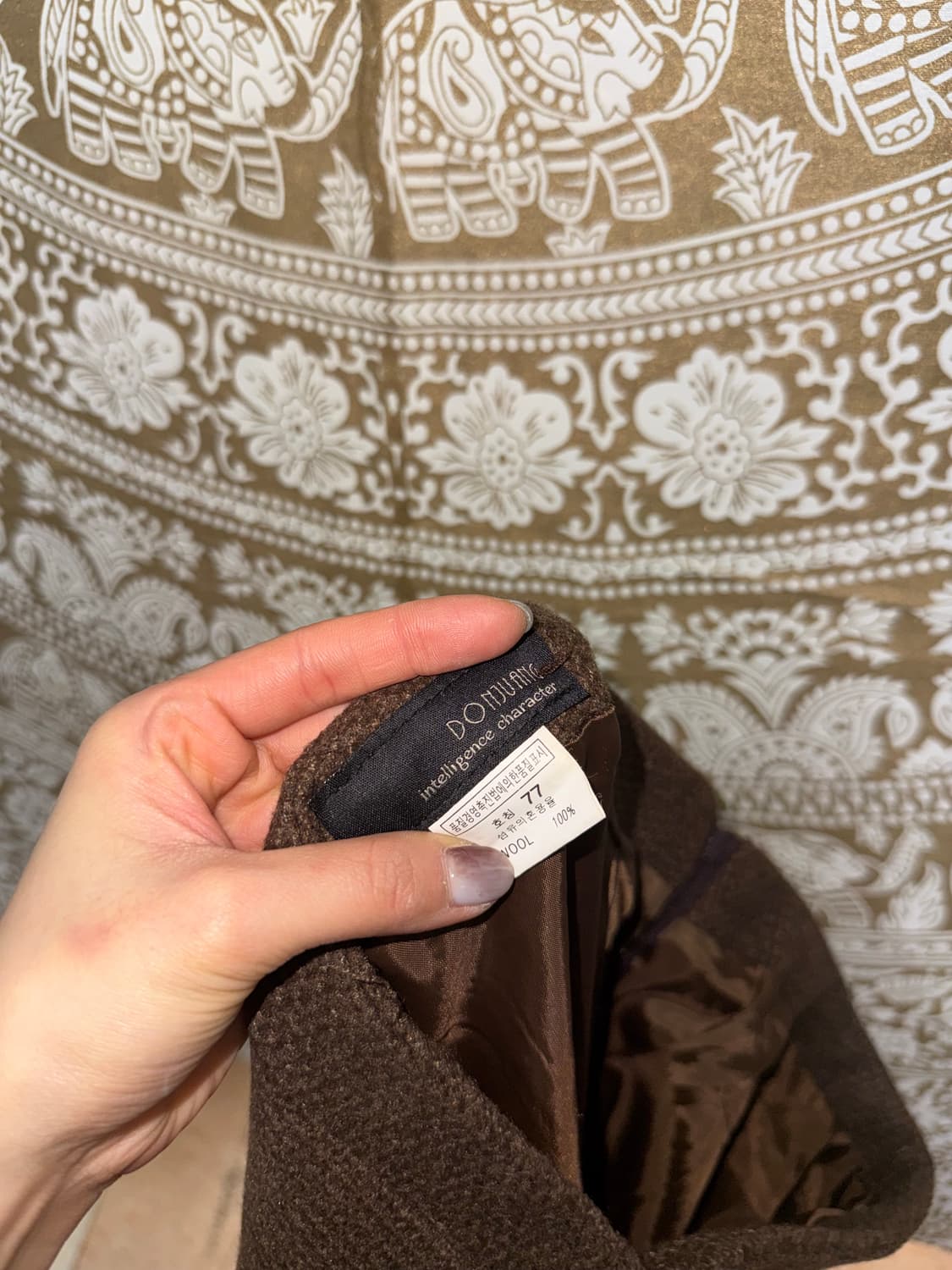 빈티지 여성 모직 퍼 언발 디테일 스커트  상품이미지6