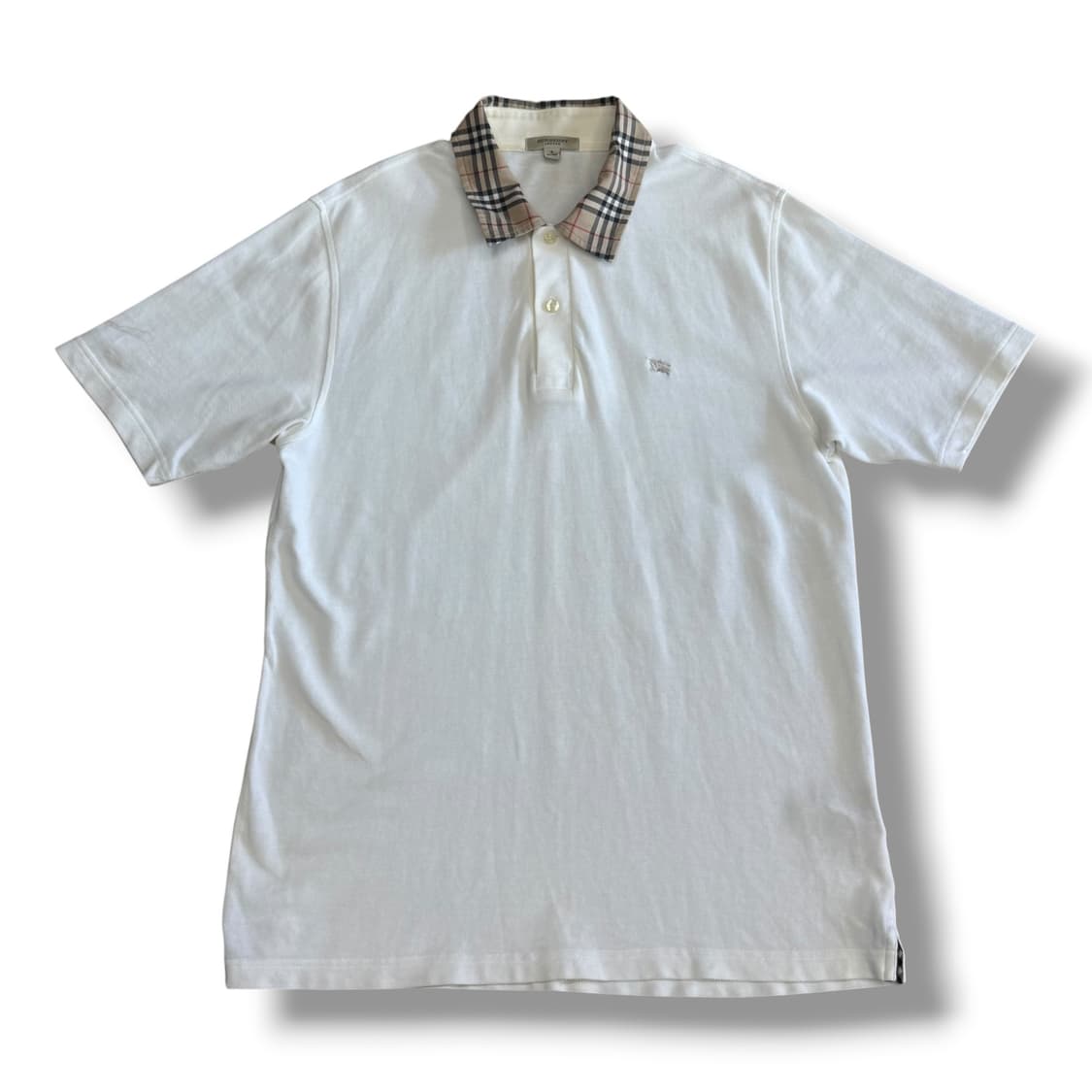 Burberry 노바체크 카라 화이트 반팔 티셔츠 상품이미지1