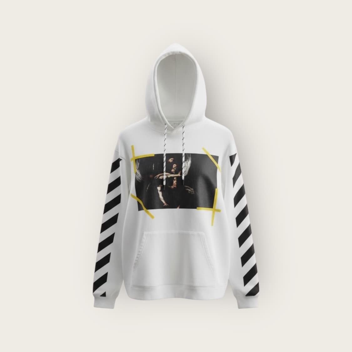 100/ 오프화이트 카라바조 프린팅 후드티 Off White 상품이미지1