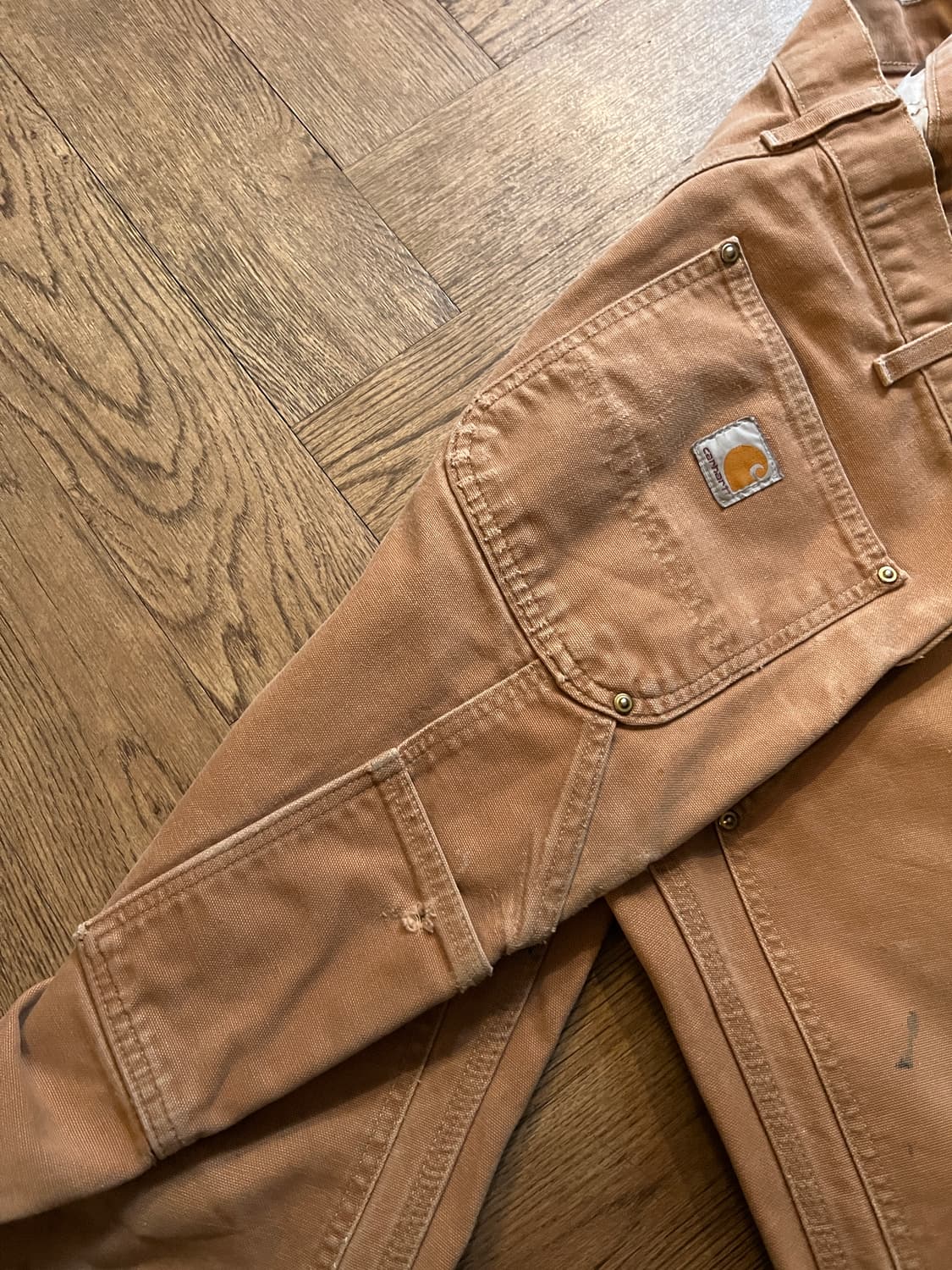 [34]칼하트 Made in USA 더티워싱 브라운 더블니 워크 팬츠 상품이미지8