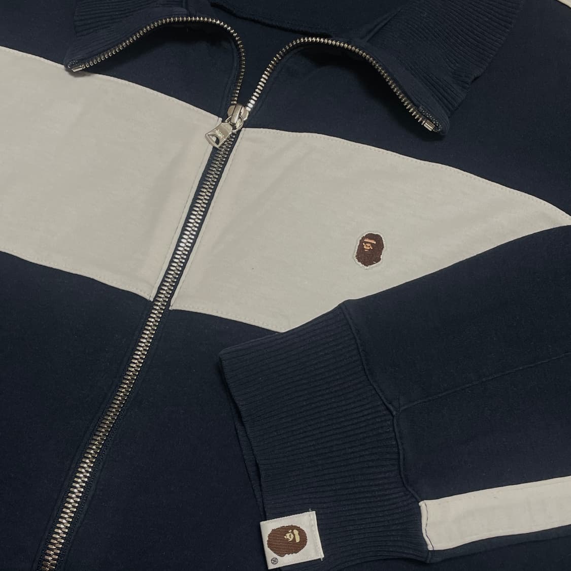 베이프 배색 집업 져지 네이비 M 상품이미지3