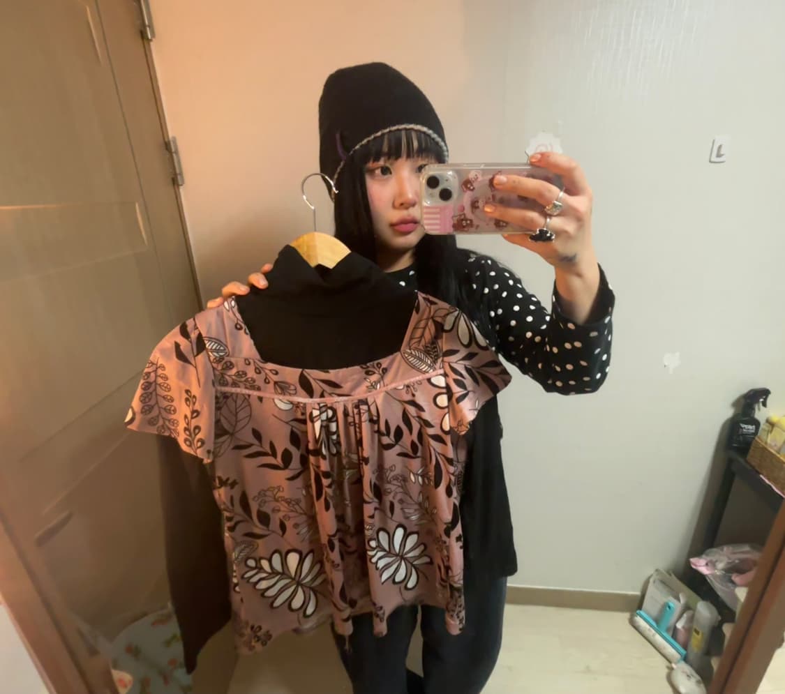 목폴라 레이어드 블라우스 상품이미지1