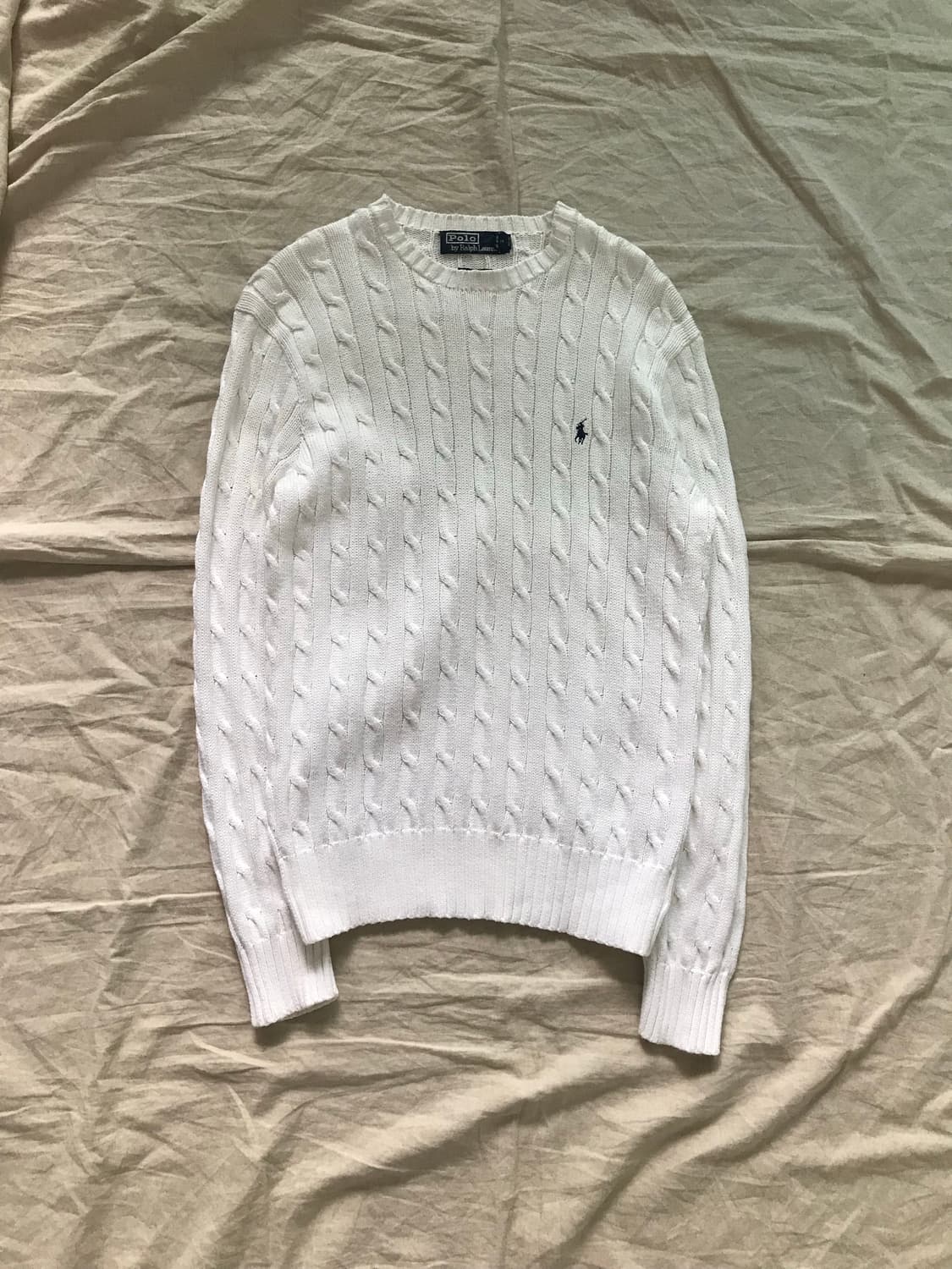 폴로 랄프로렌 포니 로고 화이트 케이블 니트 상품이미지5