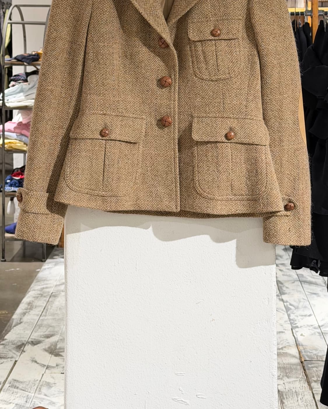 랄프로렌 베이지 램스울 앨보우 스웨이드 패치 자켓 상품이미지5