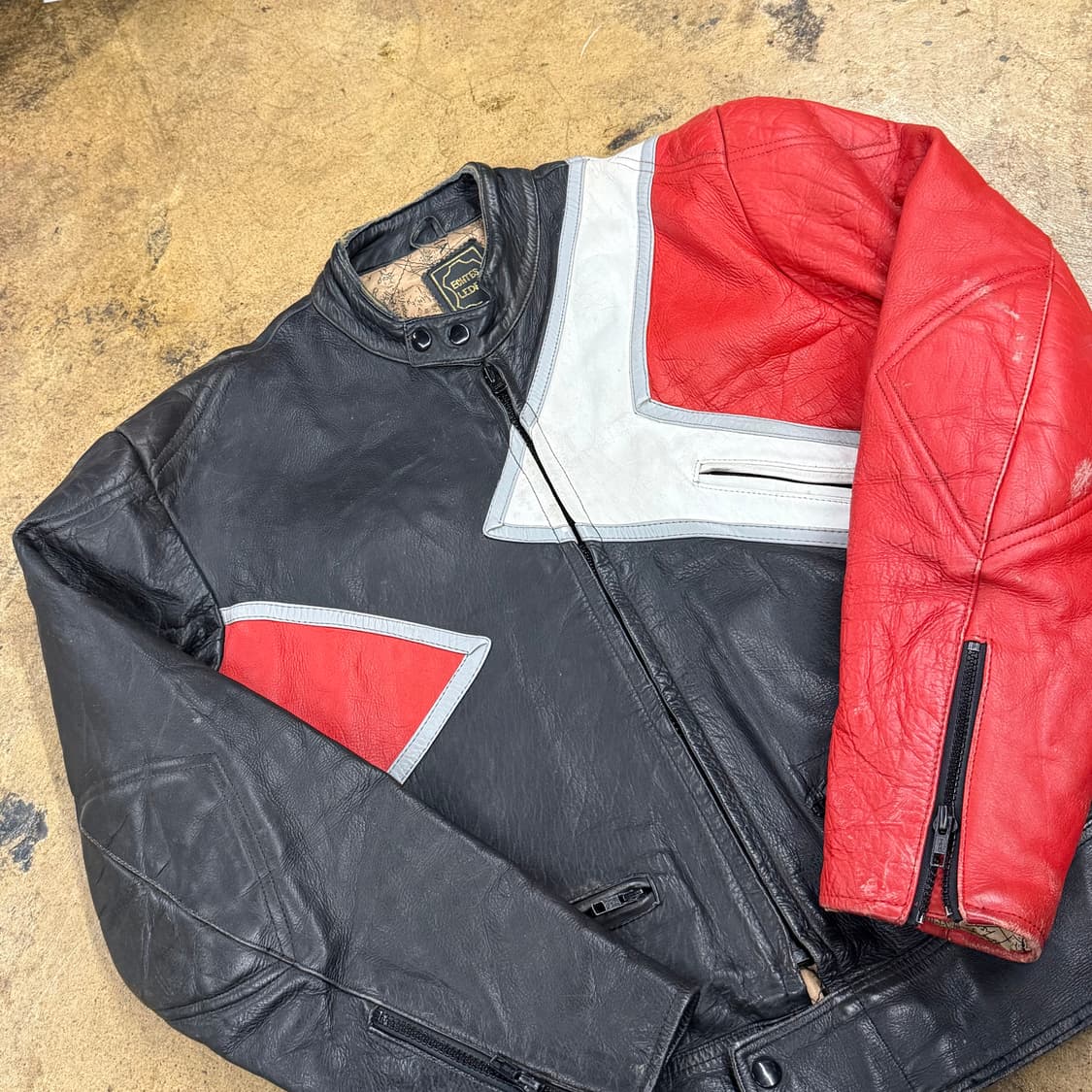 [정품] ECHT LEDER 빈티지 가죽 레이싱 자켓 b10 상품이미지1