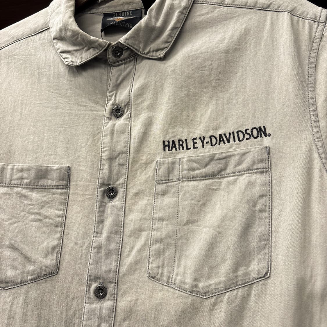 할리데이비슨 새틴스티치 바앤쉴드 워크포켓 코튼 반팔셔츠 N1253 상품이미지6