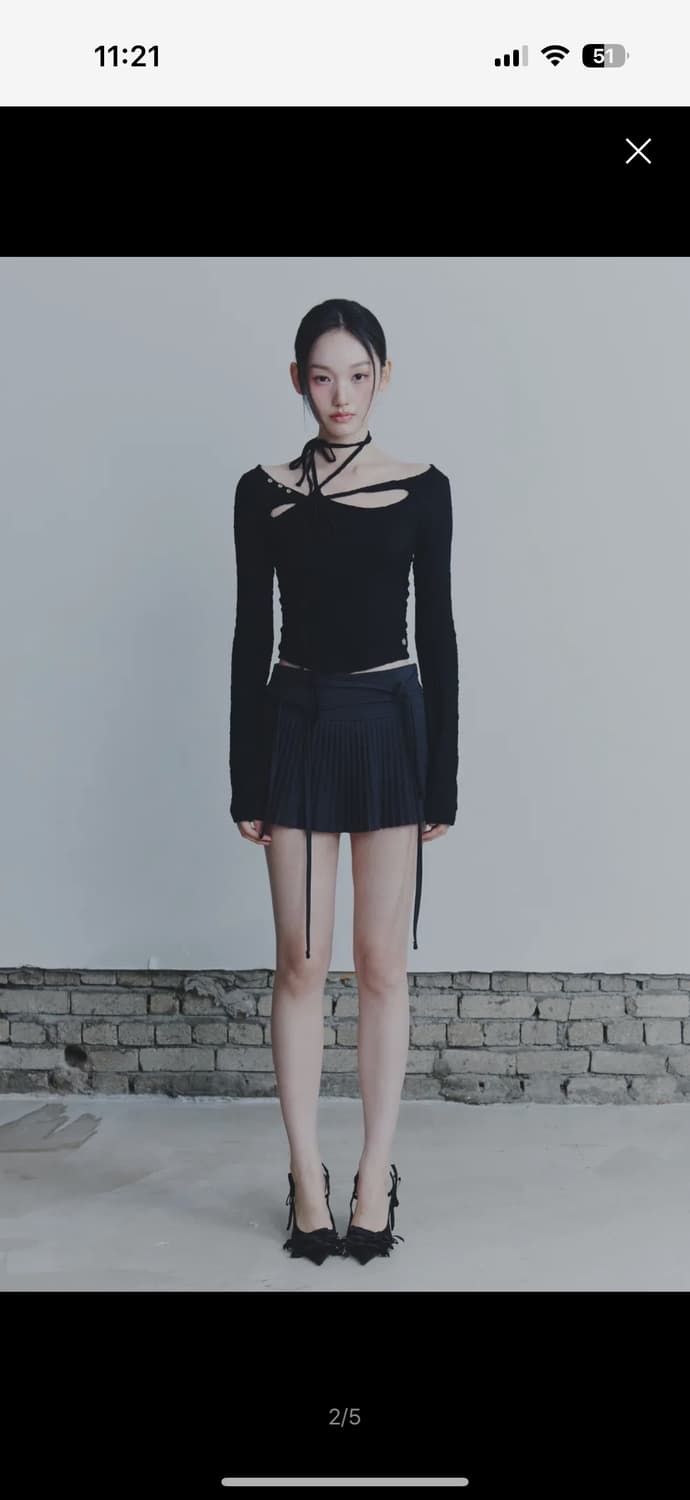 페인오어플레져 WRINKLED ORCHID TOP black S 상품이미지1