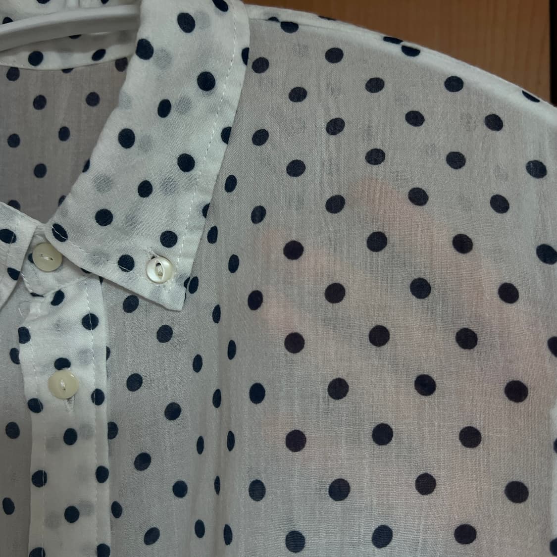 도트 반팔 셔츠 원피스 상품이미지4