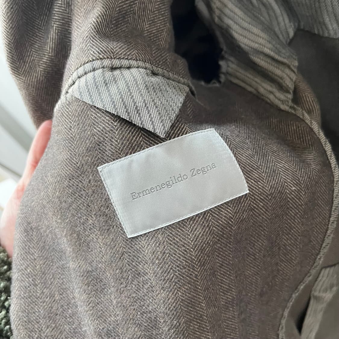 에르메네질도 제냐 엘보우패치 헤링본 블레이져 48R 상품이미지4