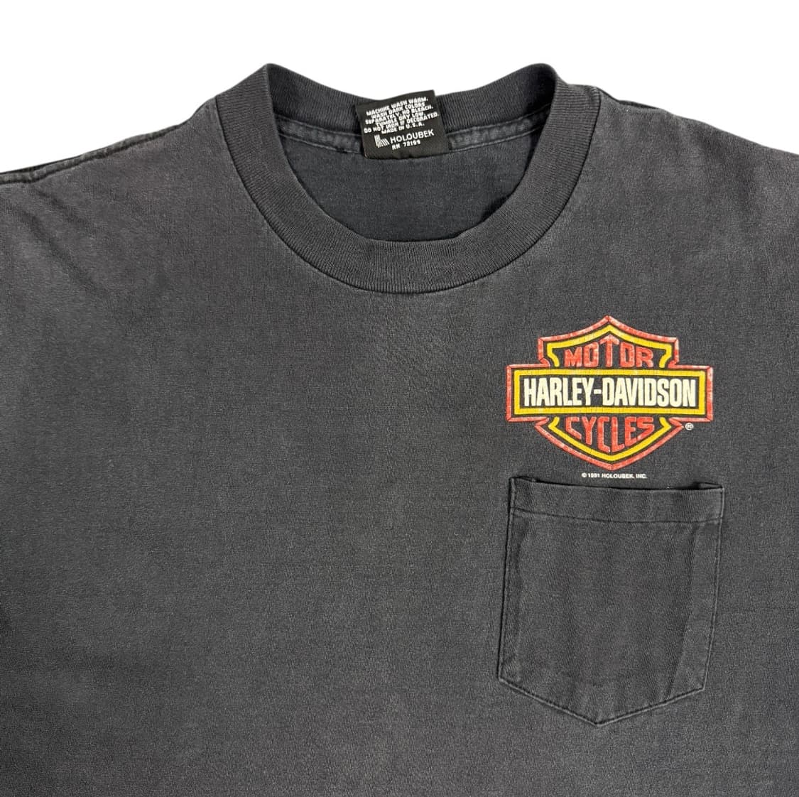 빈티지 90s Harley Davidson 할리데이비슨 포켓 로고 티셔츠 상품이미지3