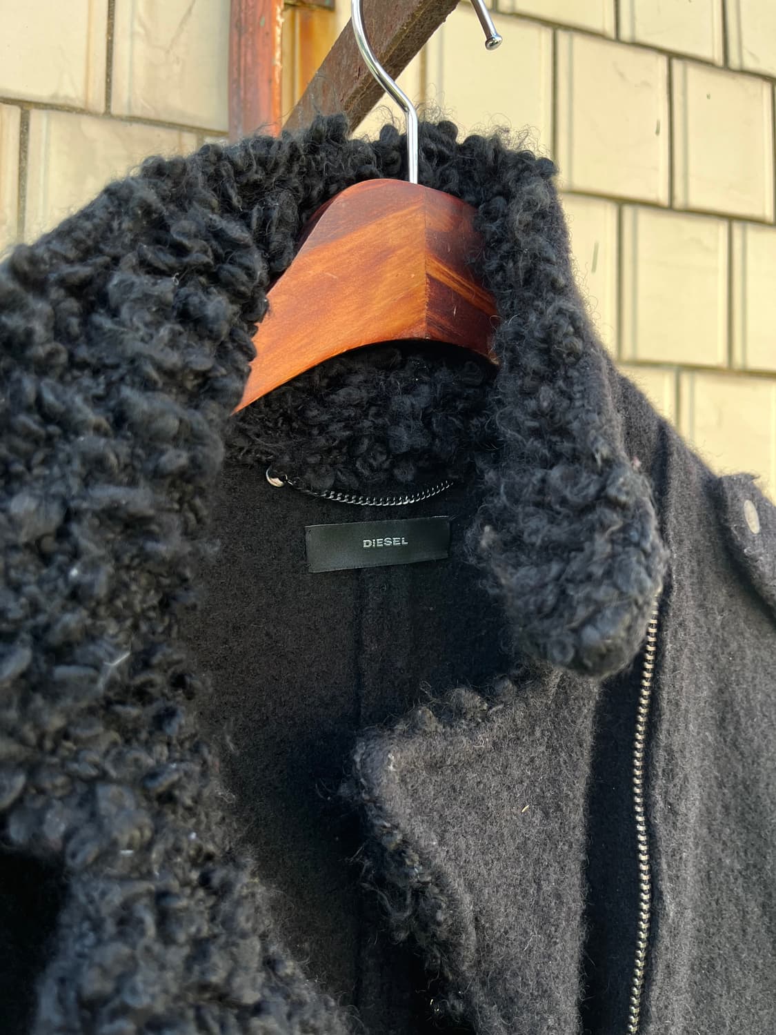 Diesel 양털 사선 지퍼 코트 상품이미지3