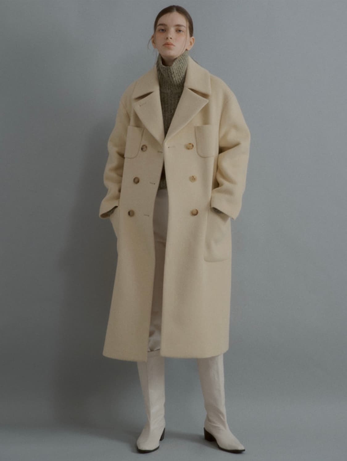 택O) [s] 유어네임히얼 정성이 코트 버터 상품이미지5