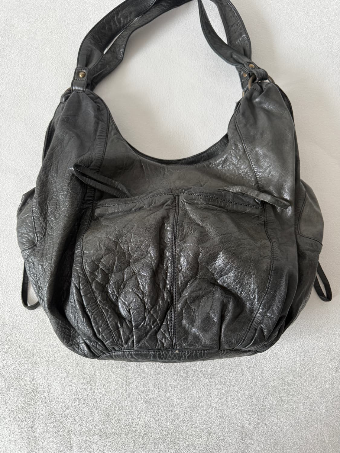 Pre owned 레더 호보 숄더백 상품이미지3