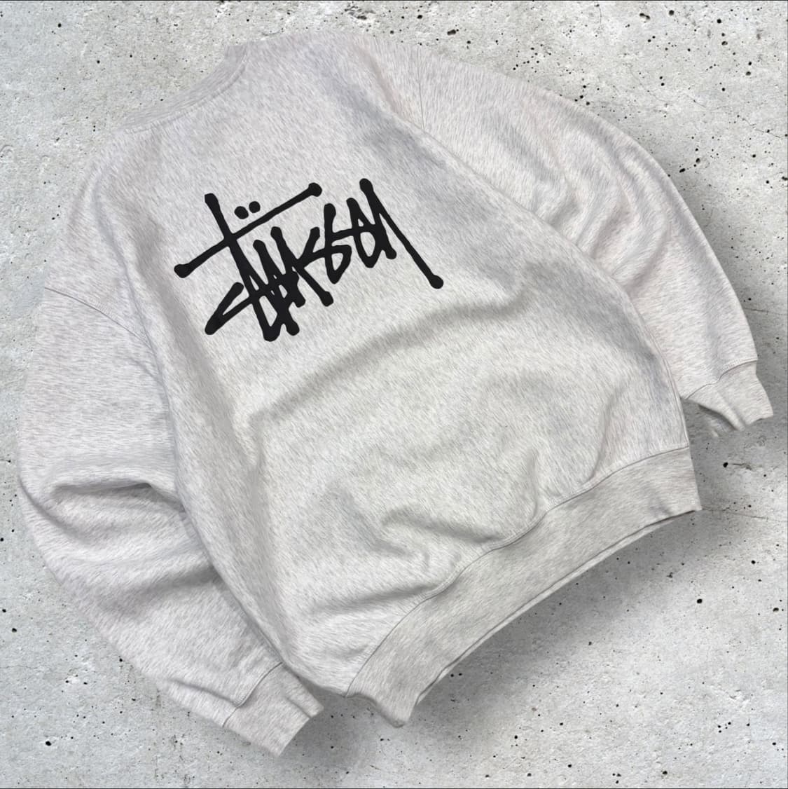 [XL] 스투시 베이직 로고 맨투맨 애쉬 헤더 그레이 C174 상품이미지1