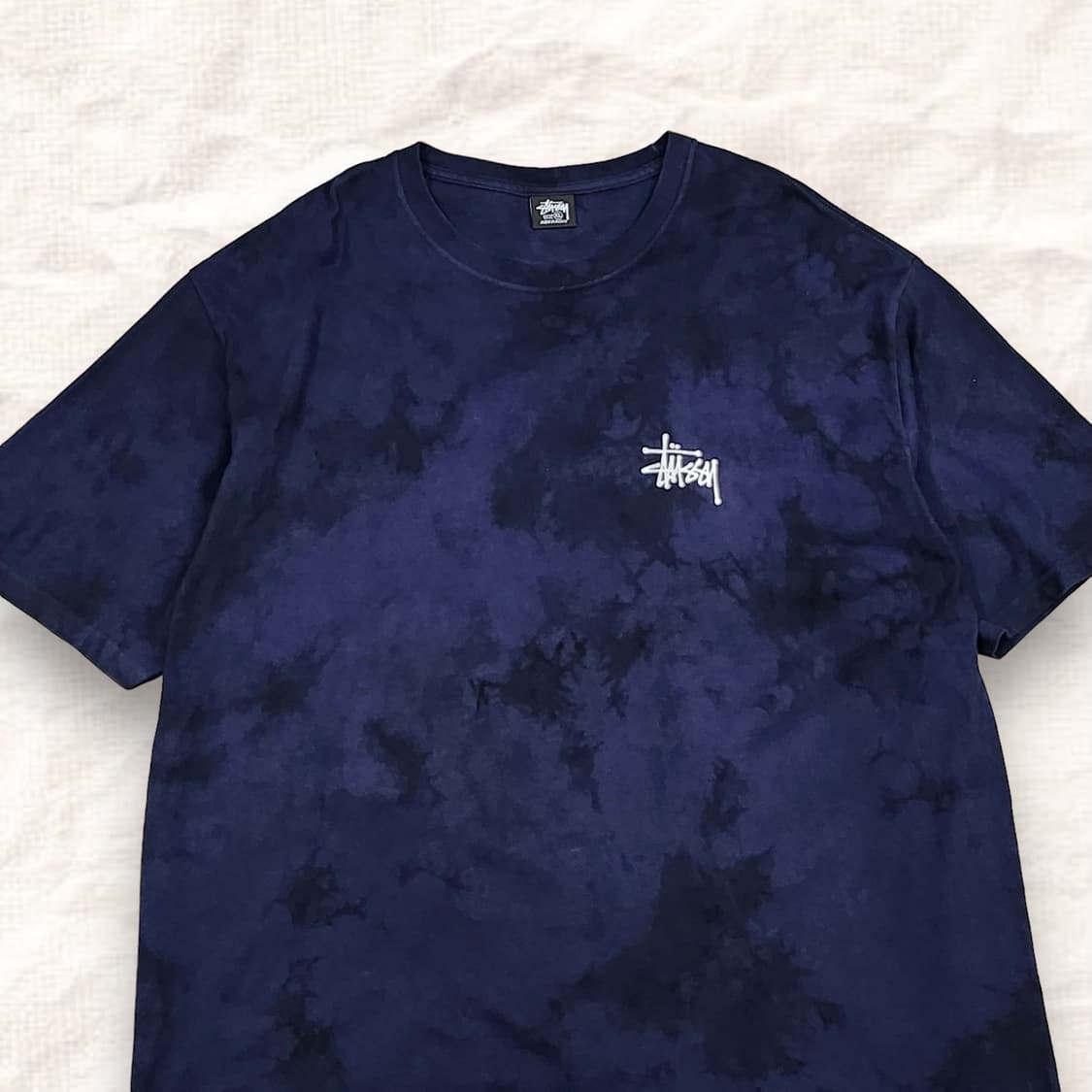 스투시 스탁로고 가먼트다잉 네이비 반팔티 상품이미지4