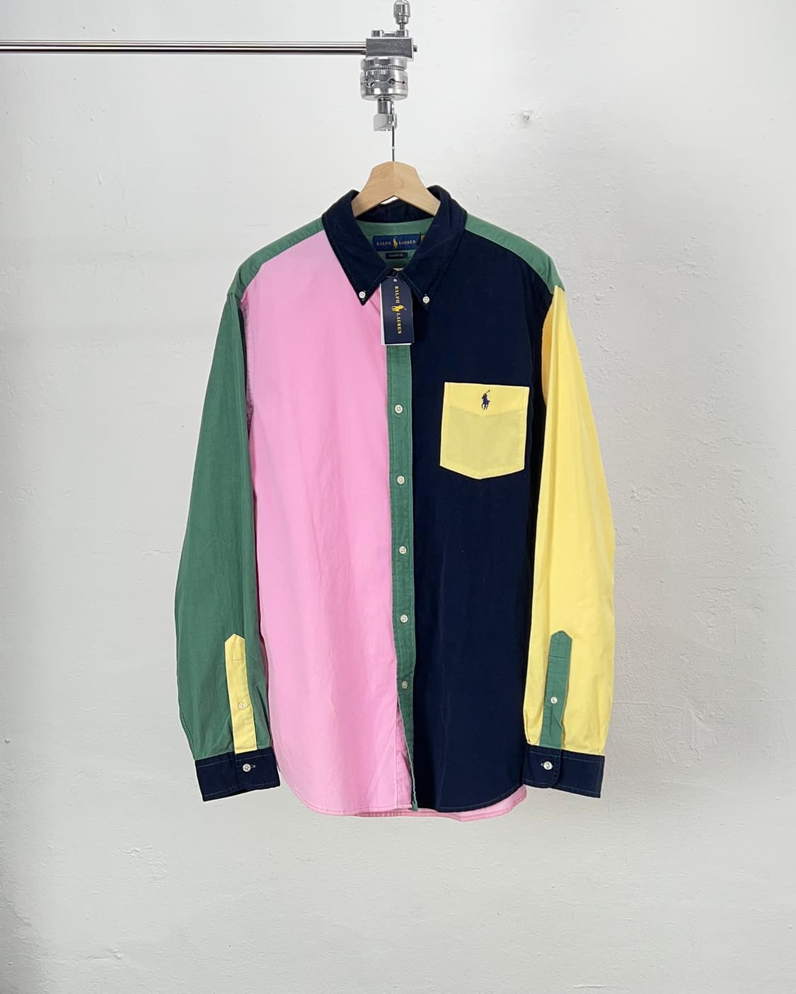 랄프로렌 컬러 블락 버튼다운 멀티 셔츠 상품이미지1
