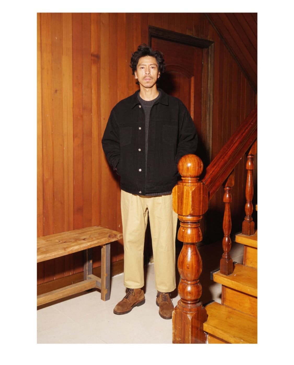 파르티멘토 피치스킨 트윌 트러커 자켓 블랙 상품이미지1