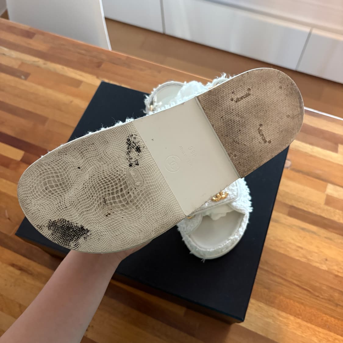 샤넬 트위드 벨크로 샌들 36 상품이미지4