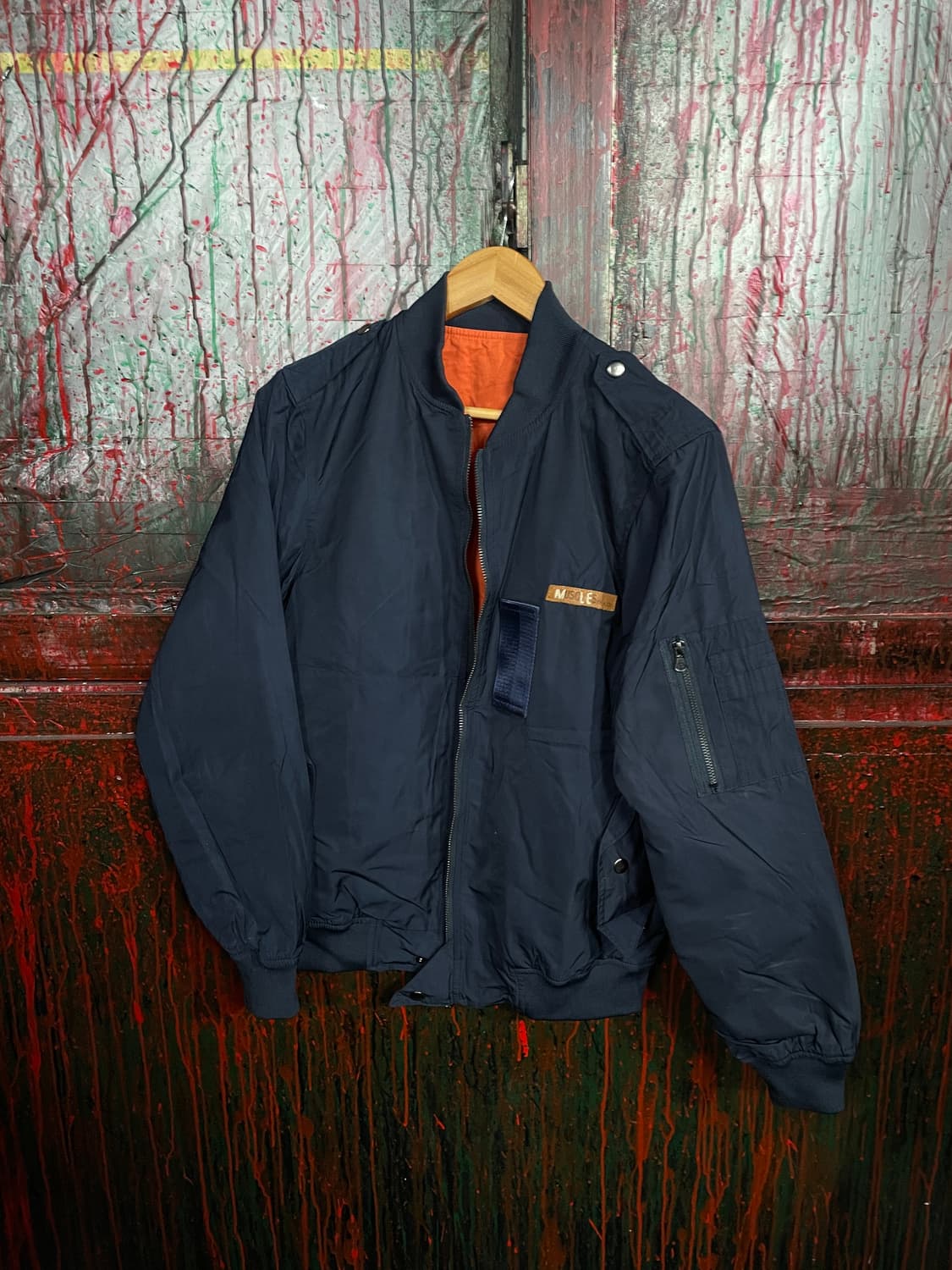 일본 빈티지 KILL CITY 리버시블 스카잔 마원 ma-1 자켓 M 상품이미지9