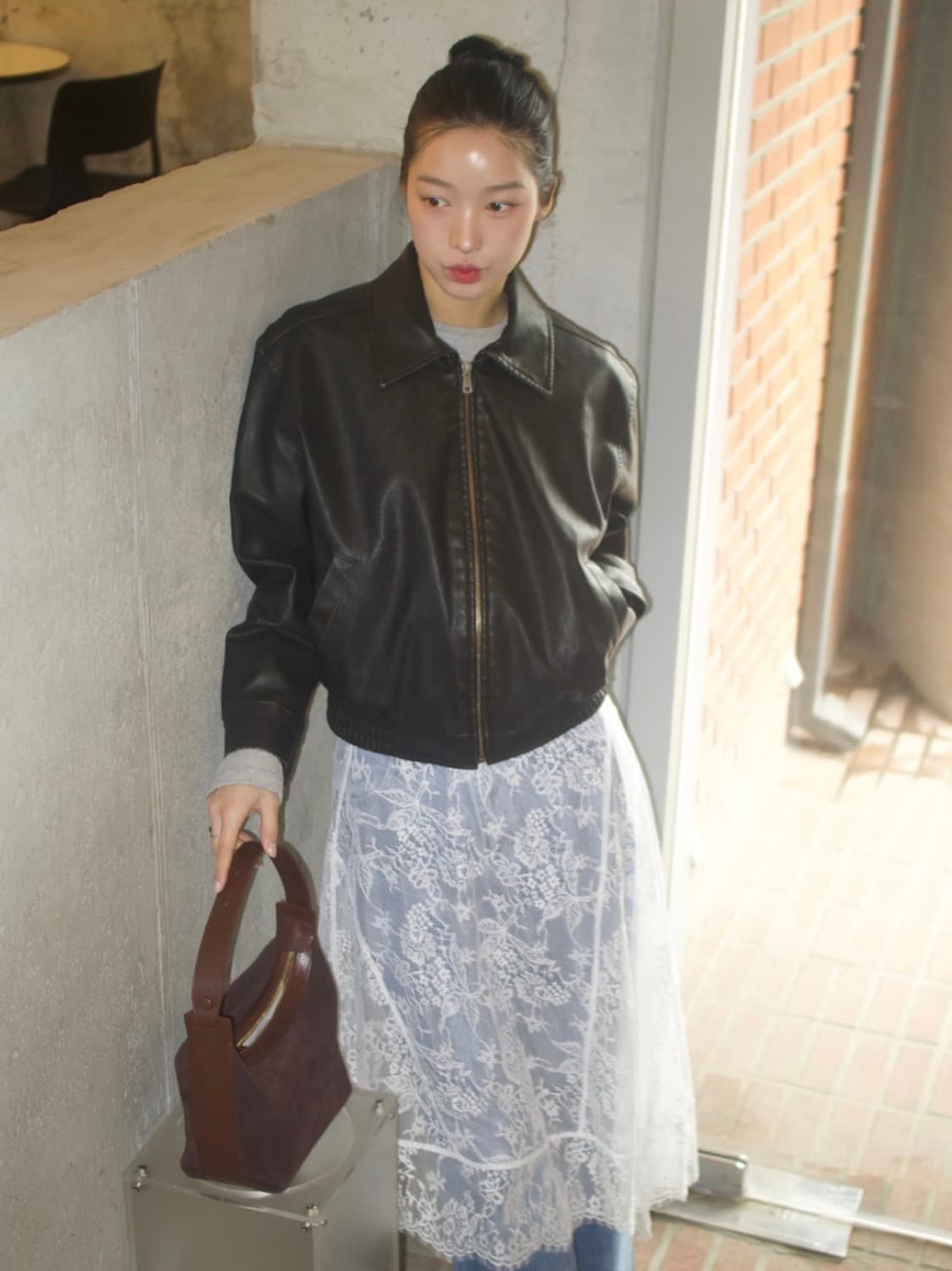 랭앤루 레더 봄버 자켓 상품이미지2
