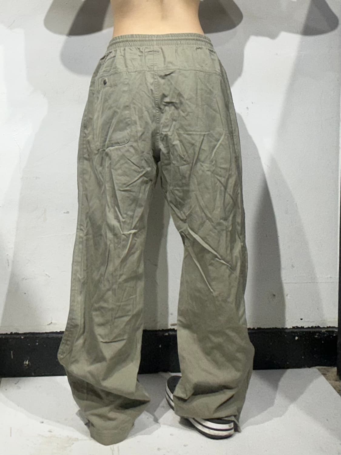 90s 아디다스 카키 로고 와이드 팬츠 110 상품이미지3