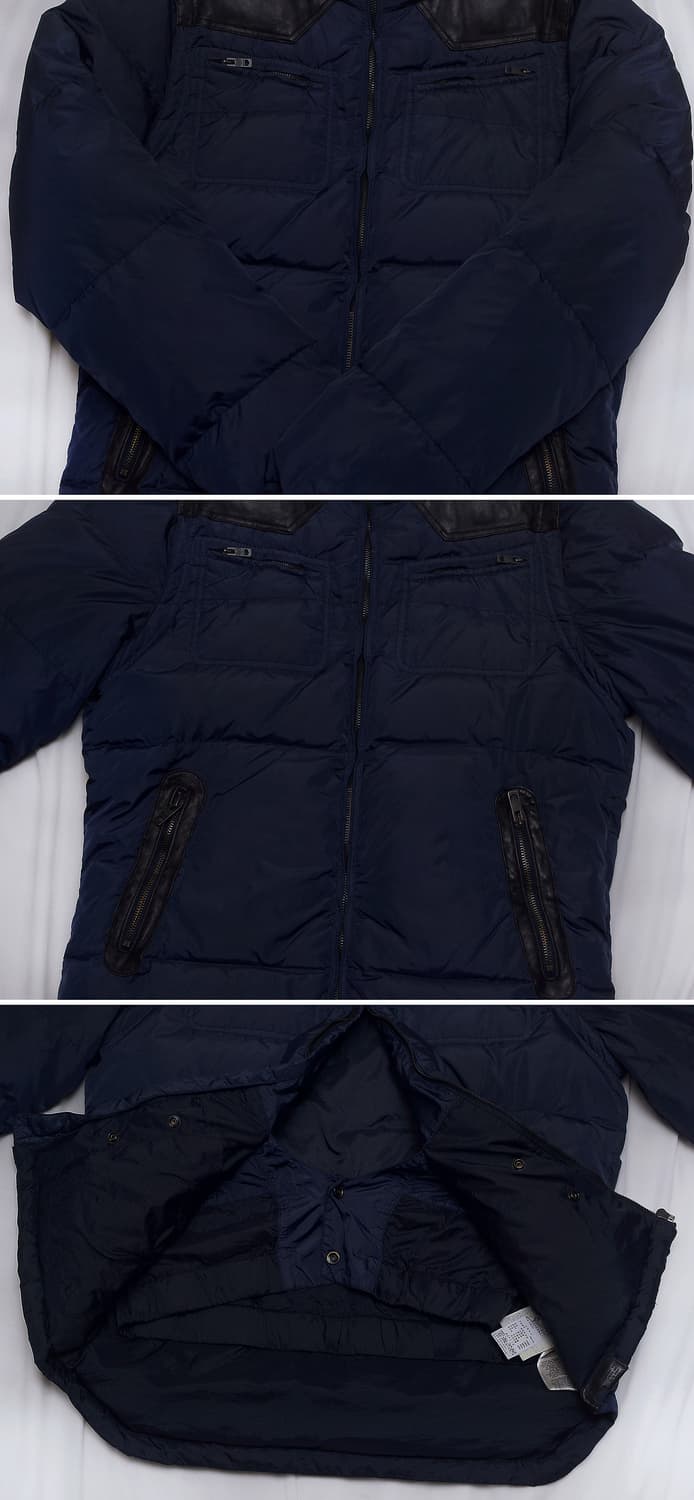 디젤 (Diesel) 레더 요크 트랜스폼 다운 패딩조끼 자켓 (100) 상품이미지6