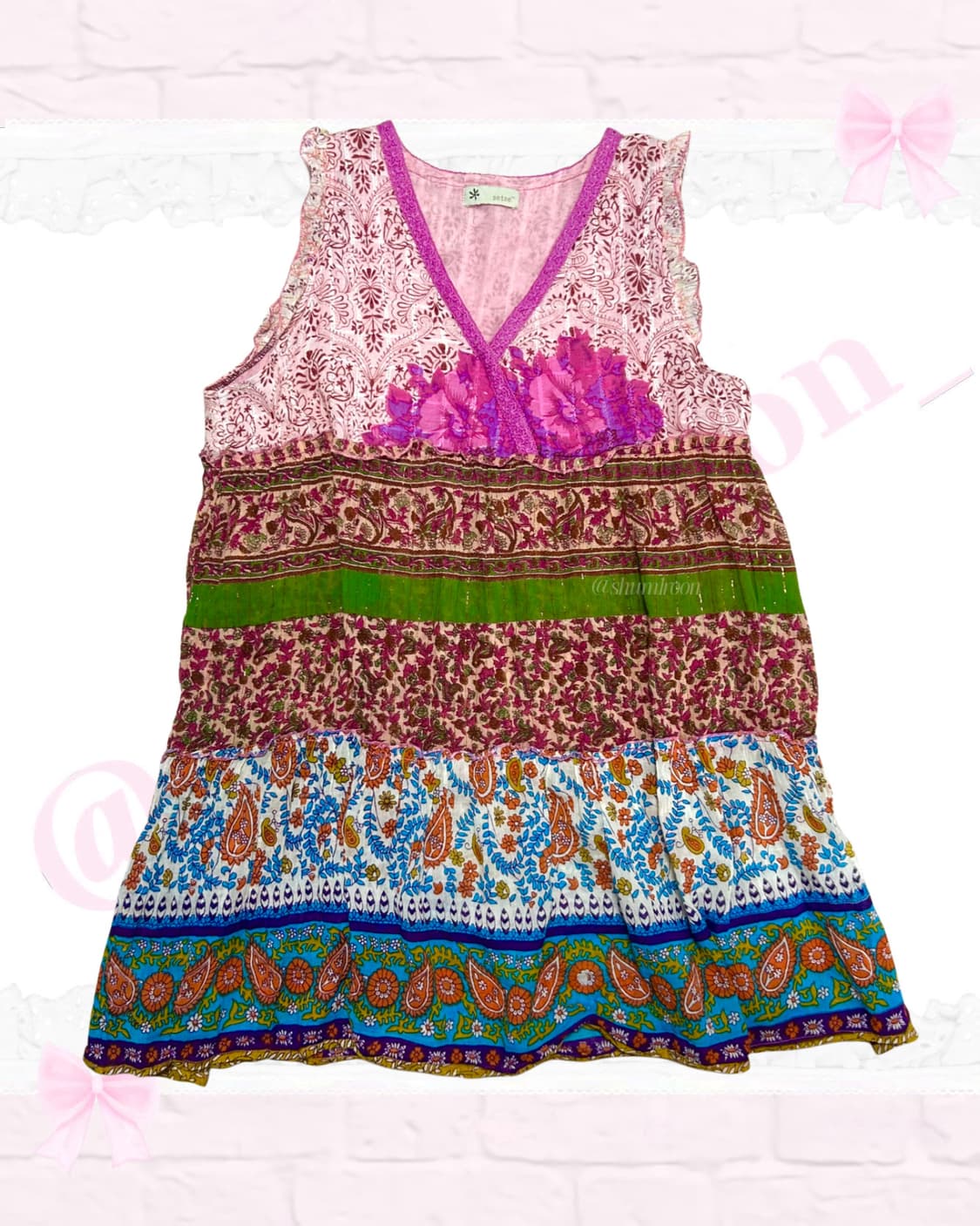 모리걸 패턴 여름원피스 패치워크 아오이유우 상품이미지1