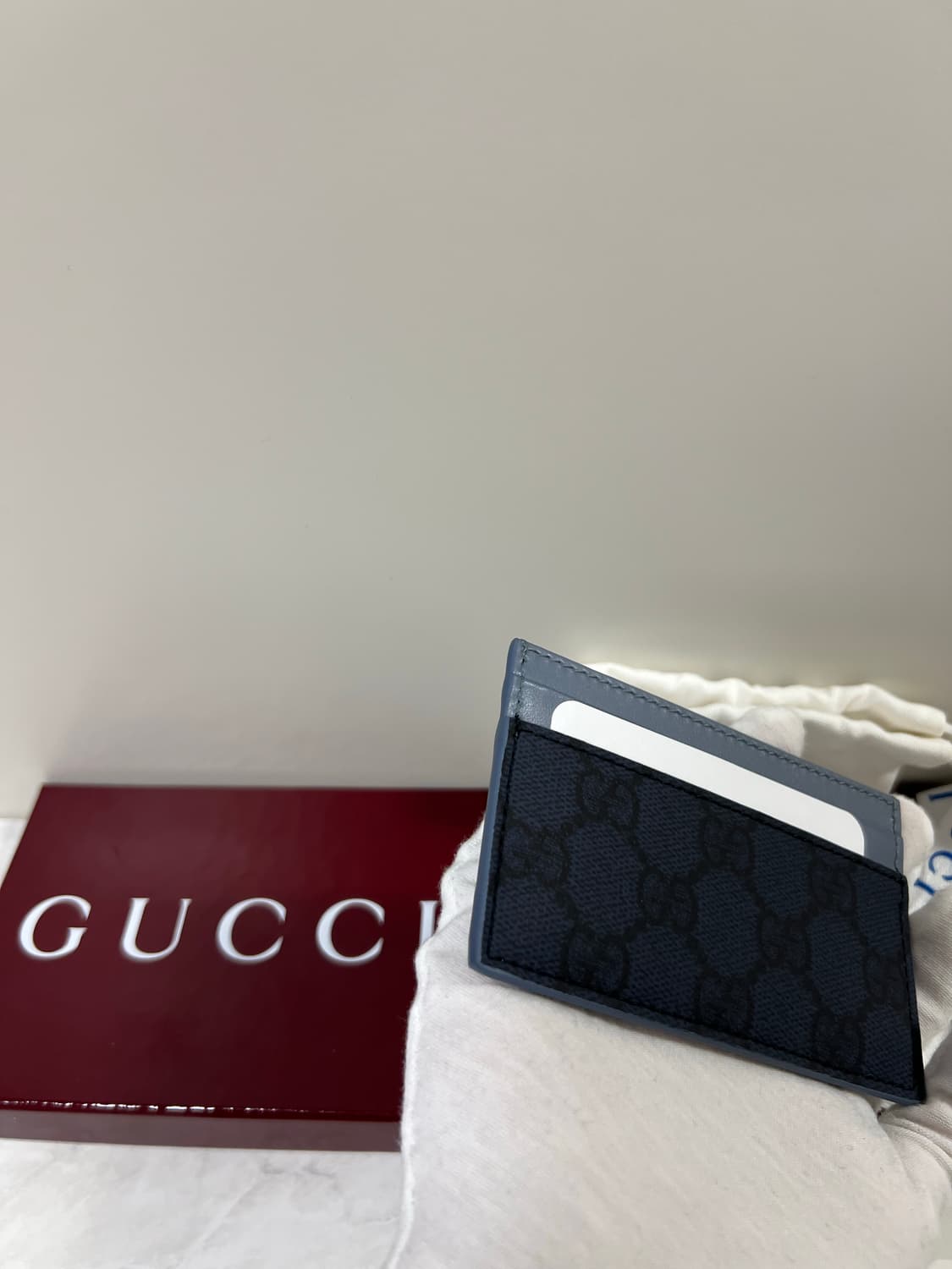 [새상품] 구찌 더스티 블루 트리밍 GG 카드지갑 상품이미지5
