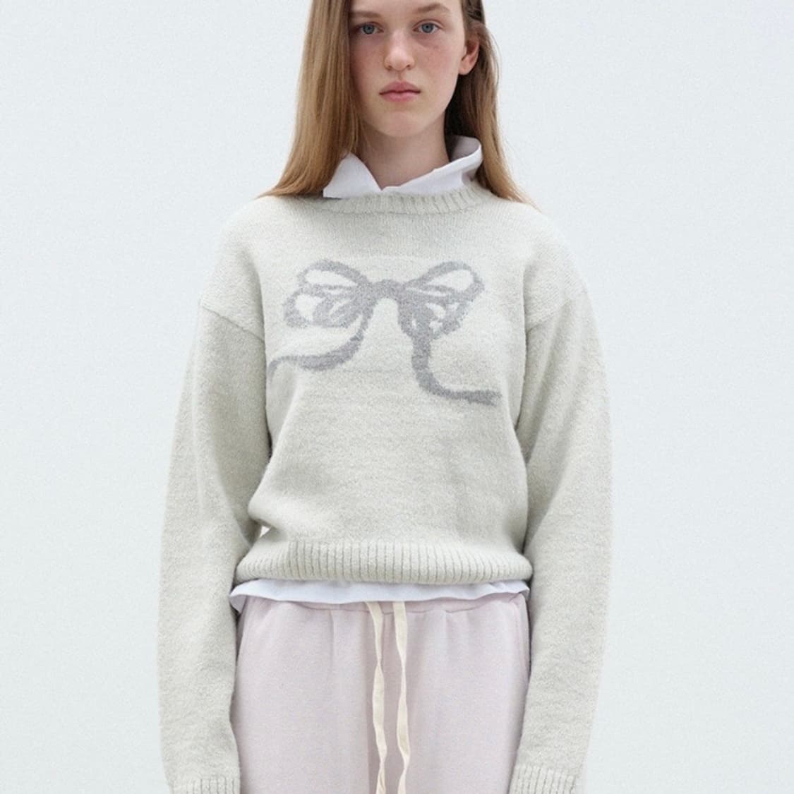 벤시몽 리본 자카드 니트 상품이미지2