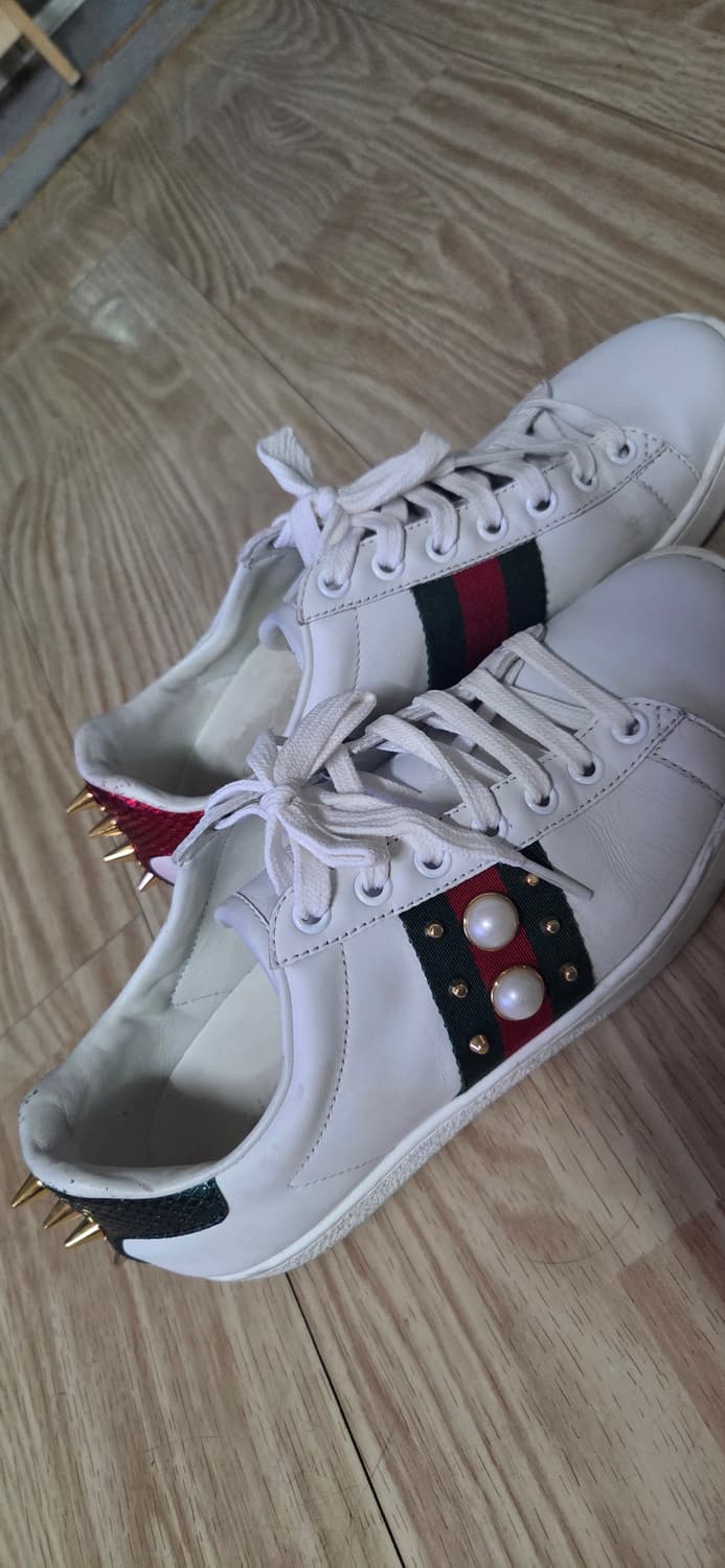 Gucci 구찌 에이스 스터드 진주 스니커즈 여성 운동화 여자 240  상품이미지1