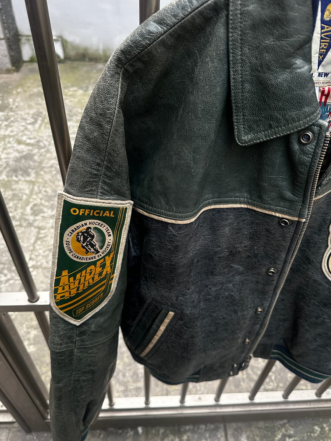 90s 아비렉스 avirex 캐나디언디비전 하키팀 레더 바시티 자켓 상품이미지5