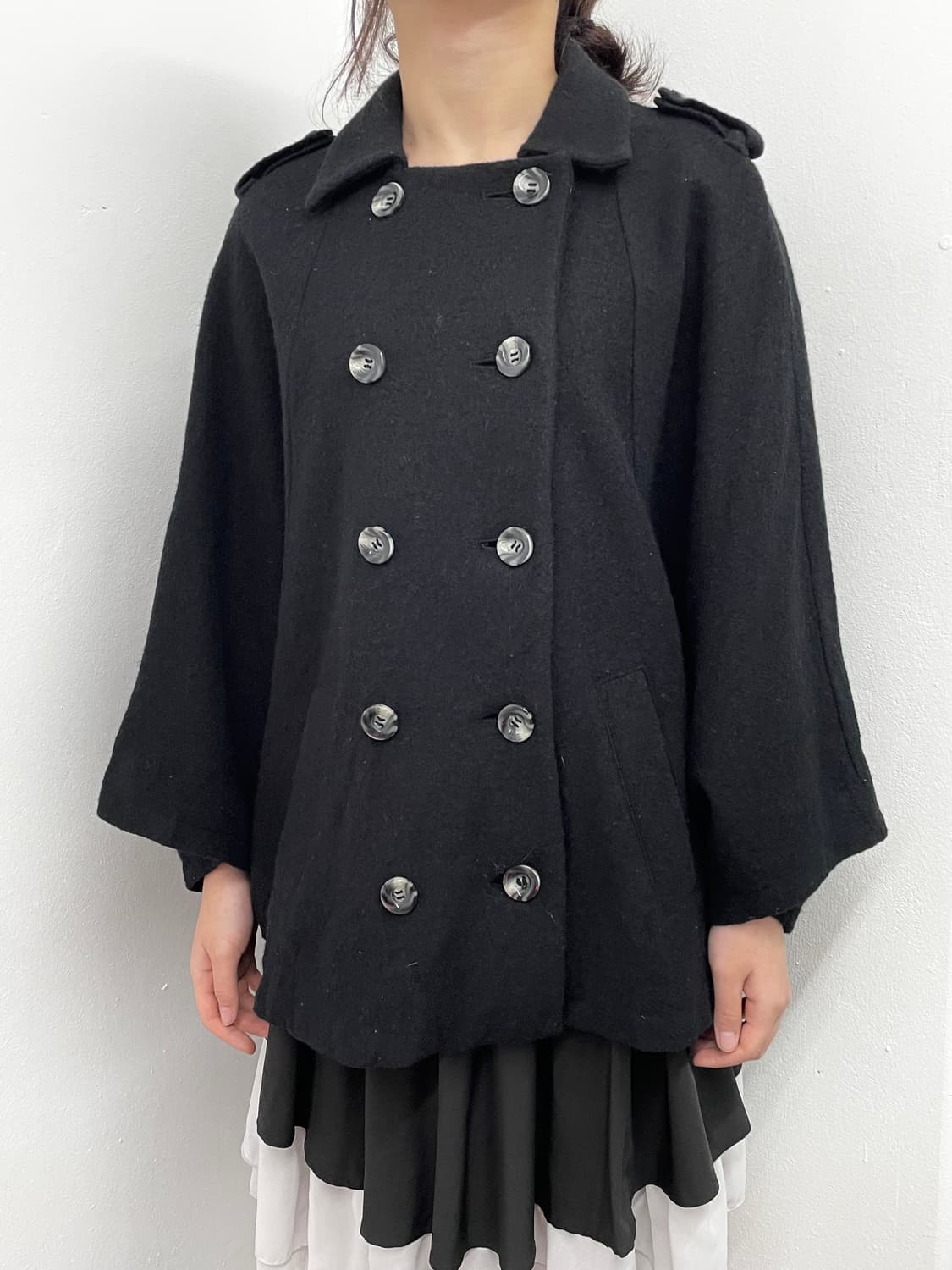 블랙 나폴레옹 버튼 케이프  상품이미지2