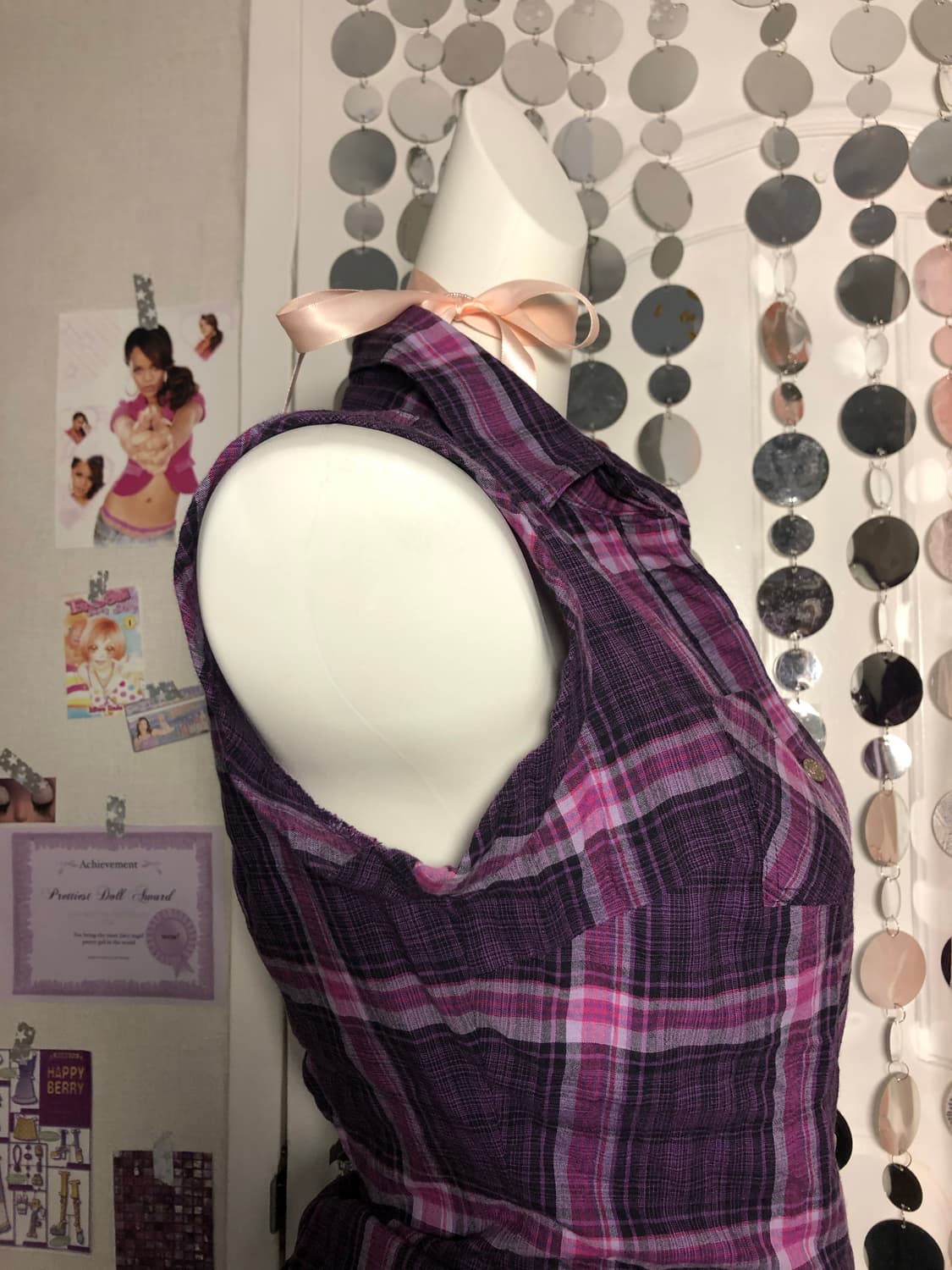 Lee purple check top 상품이미지5