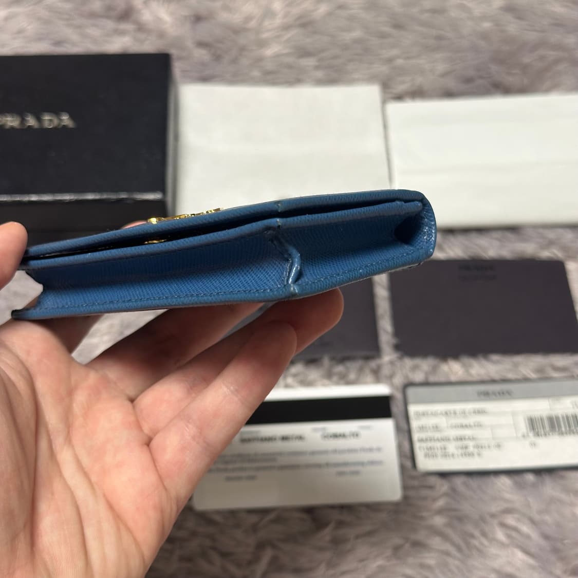 [풀구성] 프라다 사피아노 카드지갑 코발트블루 상품이미지6