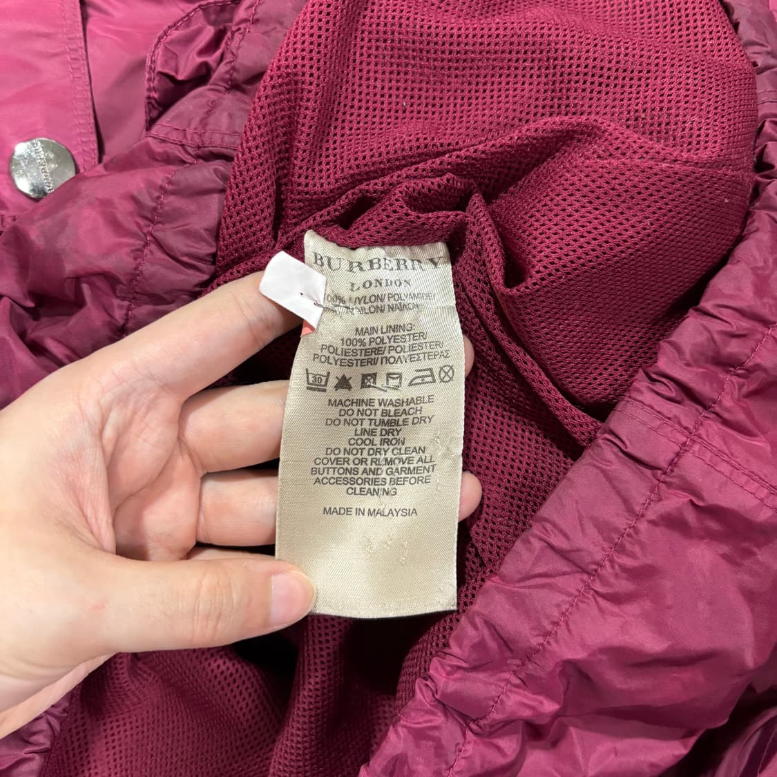 우먼M 버버리 BURBERRY 버건디 바람막이 자켓 상품이미지9