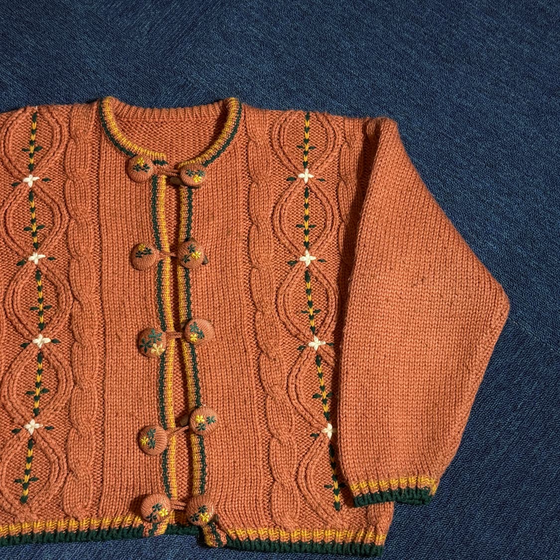 빈티지 플라워 니트 가디건 상품이미지2