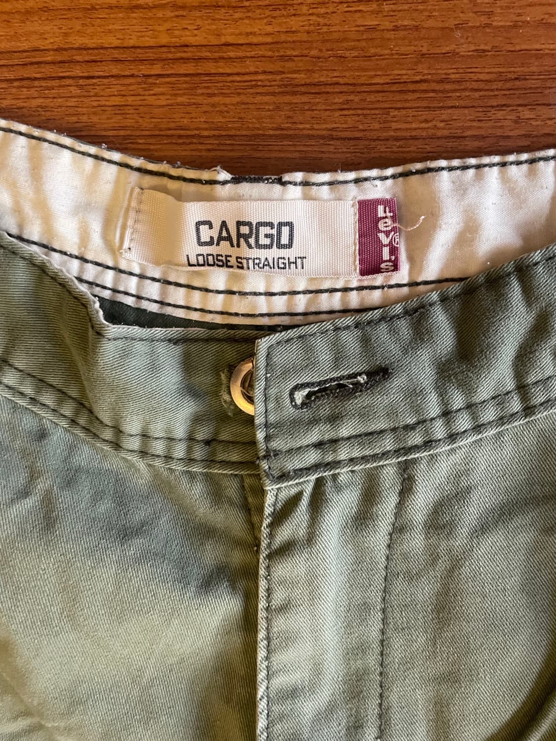 [34X32] 00s 리바이스 카고 바지 올리브 그린 상품이미지6