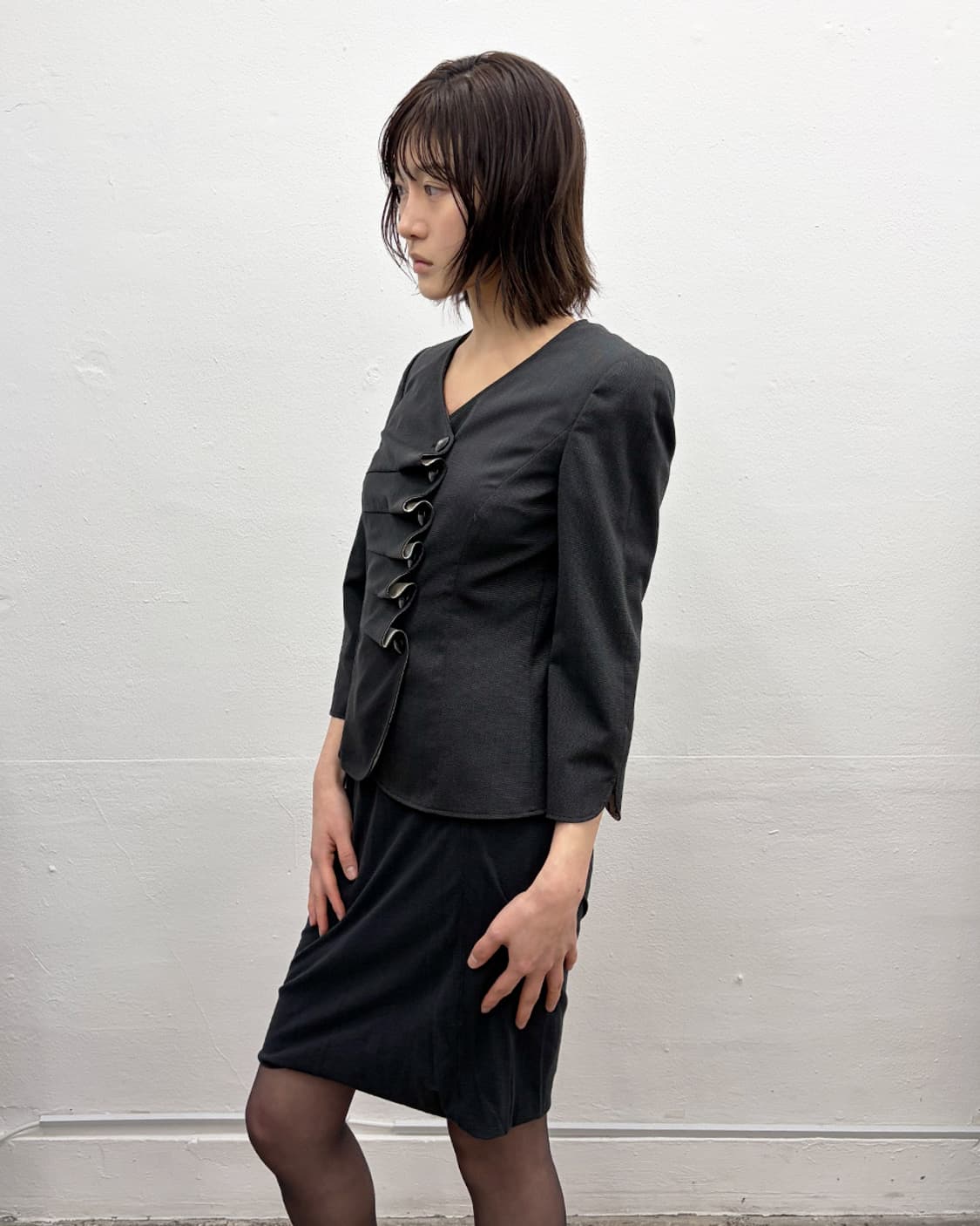 아르마니 꼴레지오니 2009S/S 러플 프론트 테일러드 자켓 상품이미지3