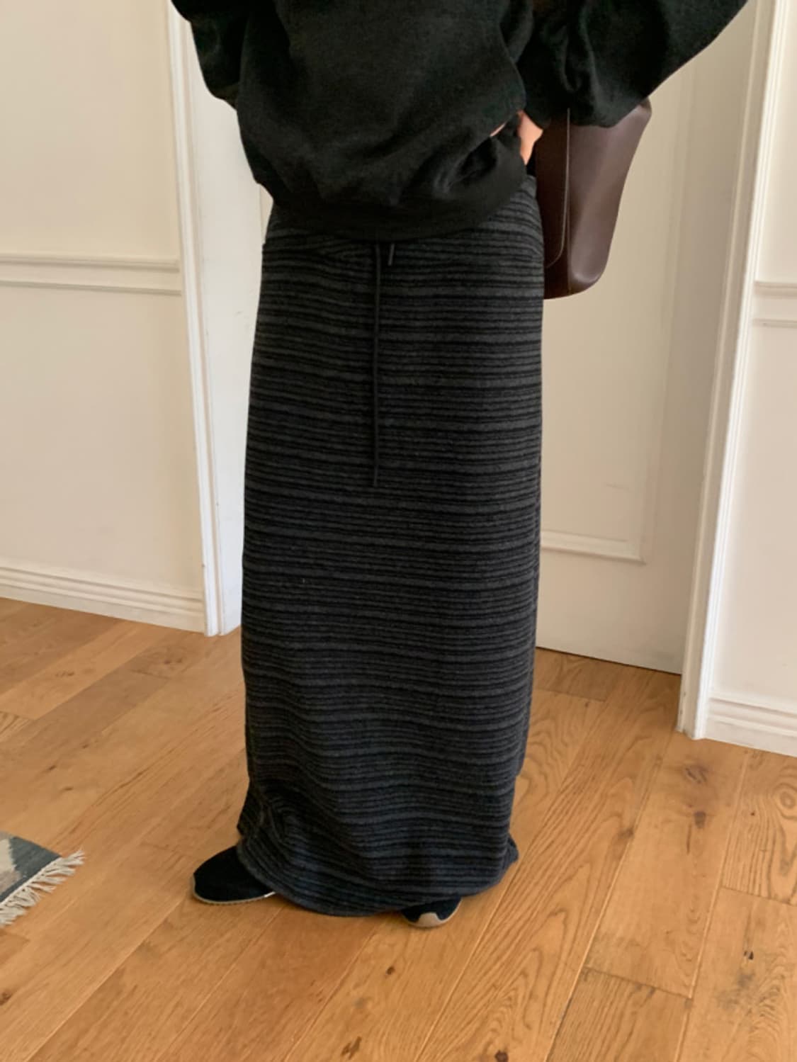 유이니 prima 스트라이프 밴딩 롱스커트 상품이미지1