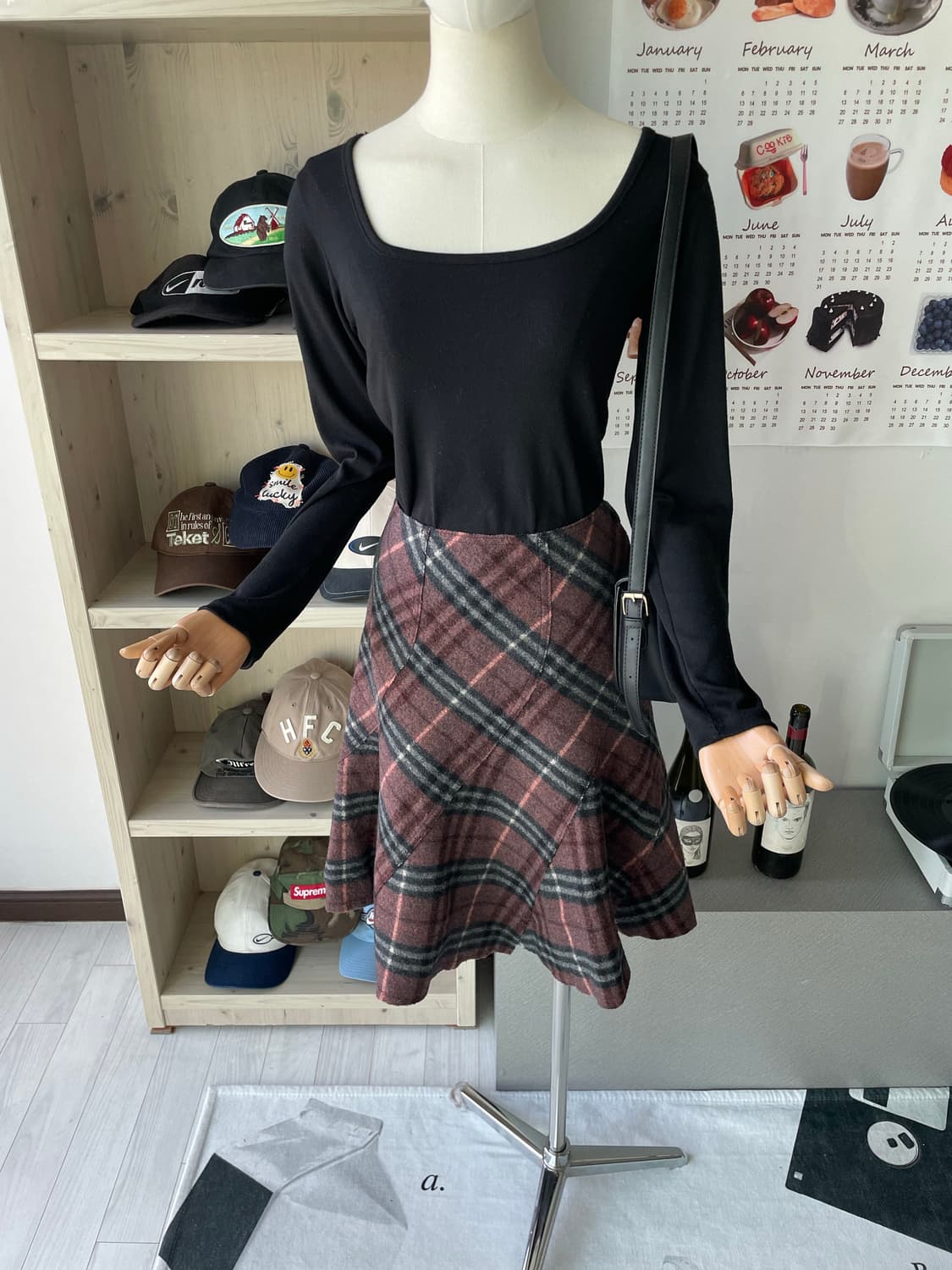 버버리 체크 울 스커트 상품이미지3