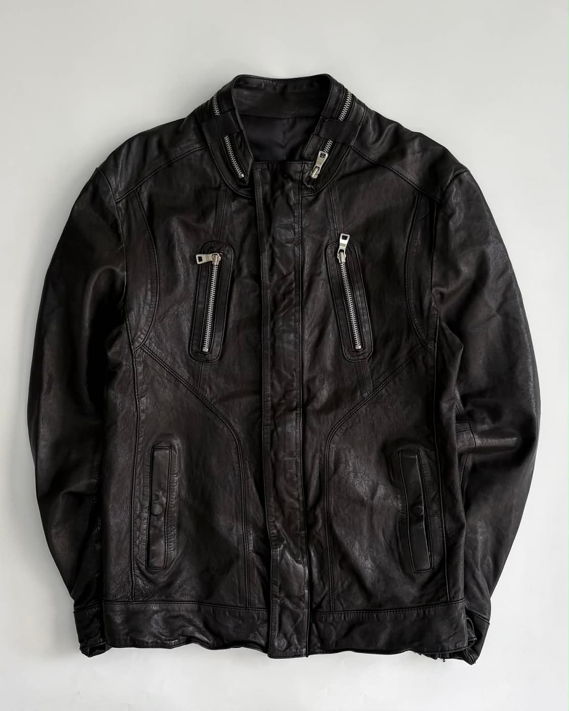 [100] vtg 리얼 양가죽 멀티포켓 양가죽 라이더 자켓 상품이미지1